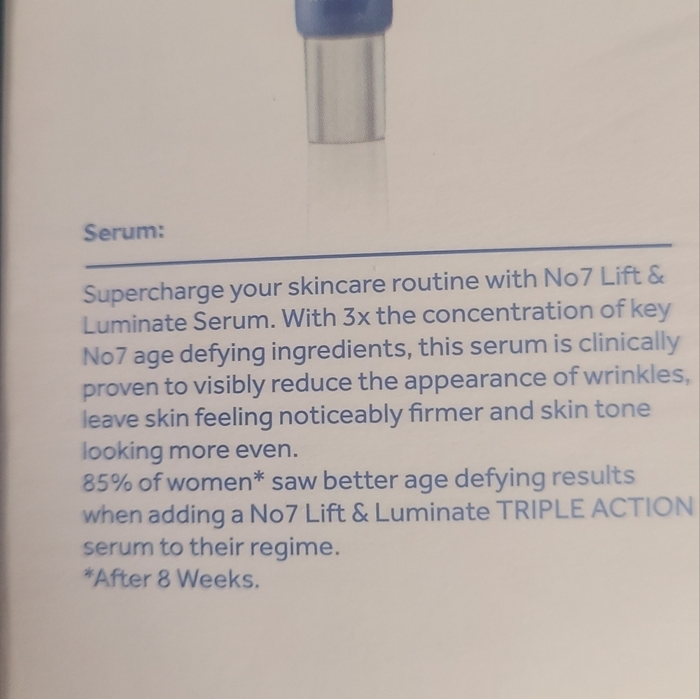 No7 LIFT LUMINATE TRIPLE ACTION ANTI AGING SKINCARE SYSTEM SET hp 5x 🔥🔥🔥🔥 - Picture 4 of 7
